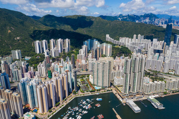Top view of Hong Kong city