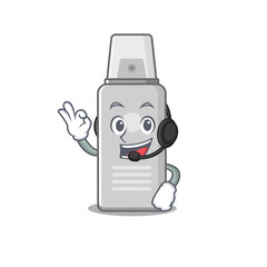 Shaving foam caricature character concept wearing headphone