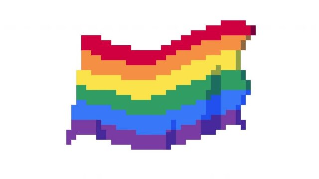 8-bit Pride Flag - Retro Animation