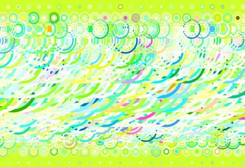 Light Multicolor vector pattern with spheres, lines.