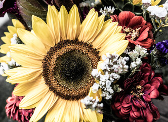 sunflower in bouquet
