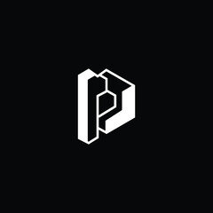 Professional Innovative 3D Initial P logo and PP logo. Letter P PP Minimal elegant Monogram. Premium Business Artistic Alphabet symbol and sign