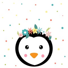 penguin greeting card, baby shower