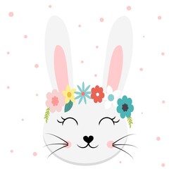 rabbit, bunny greeting card, baby shower