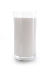 glass of milk on white background