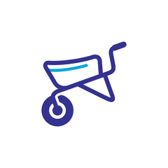 wheelbarrow icon logo illustration design