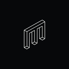 Professional Innovative 3D Initial M logo and MM logo. Letter M MM Minimal elegant Monogram. Premium Business Artistic Alphabet symbol and sign