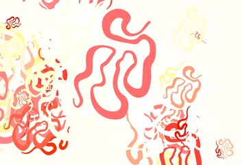 Light Orange vector template with chaotic shapes.
