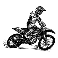 Fototapeta na wymiar Drawing of the motorcycle competition 
