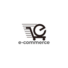 e commerce shopping cart symbol vector