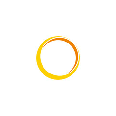 simple geometric golden 3d flat ring symbol logo vector