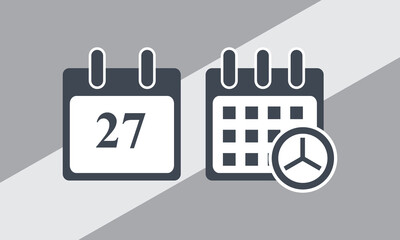 27 days event web icon, calendar icon.Calendar vector icon. Date and day, month.