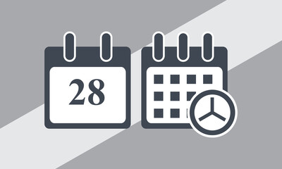 28 days event web icon, calendar icon.Calendar vector icon. Date and day, month.