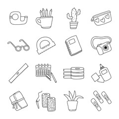 bundle of scrapbooking set icons