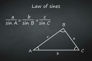 law of sines on chalkboard - obrazy, fototapety, plakaty