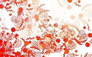 Light Red vector natural background with flowers, roses.