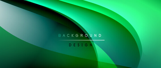 Obraz premium Fluid gradient waves with shadow lines and glowing light effect, modern flowing motion abstract background for cover, placards, poster, banner or flyer
