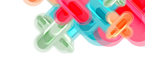 Naklejka premium Modern vector glass cross shape abstract technology background for cover, placard, poster, banner or flyer