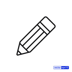 Pencil Icon, flat vector illustration logo sign/symbol. EPS 10