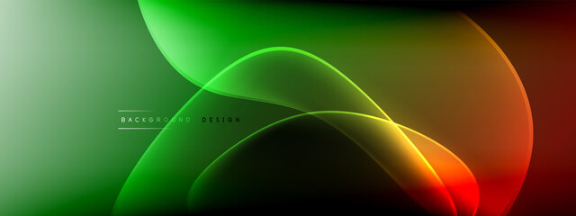 Vector abstract background - liquid bubble shapes on fluid gradient with shadows and light effects. Shiny design template for text