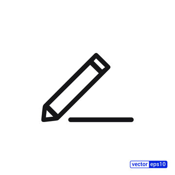 Pencil Icon, flat vector illustration logo sign/symbol. EPS 10