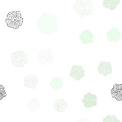 Light Green vector seamless natural pattern with flowers. Colorful illustration in doodle style with flowers. Design for wallpaper, fabric makers.