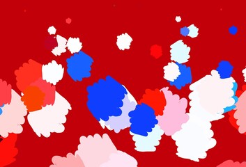 Light Blue, Red vector backdrop with memphis shapes.