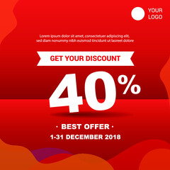 Sale banner template design, Big sale special offer. end of season special offer banner. vector illustration. - Vector