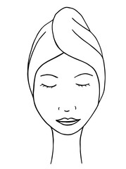 picture doodle facial care girl face