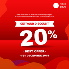 Sale banner template design, Big sale special offer. end of season special offer banner. vector illustration. - Vector