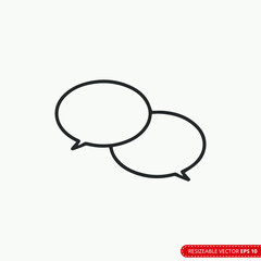 Talk bubble speech icon. Blank empty bubbles vector design elements. Chat on line symbol template. Dialogue balloon sticker silhouette. EPS 10