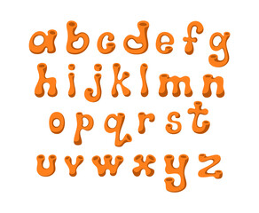 Cute kids alphabet. Volumetric letters. Vector