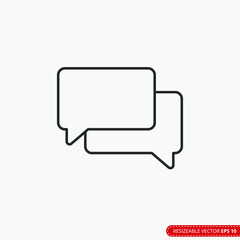 Naklejka premium Talk bubble speech icon. Blank empty bubbles vector design elements. Chat on line symbol template. Dialogue balloon sticker silhouette. EPS 10
