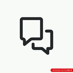 Talk bubble speech icon. Blank empty bubbles vector design elements. Chat on line symbol template. Dialogue balloon sticker silhouette. EPS 10