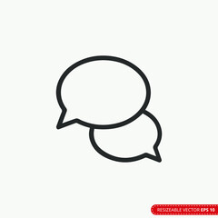 Talk bubble speech icon. Blank empty bubbles vector design elements. Chat on line symbol template. Dialogue balloon sticker silhouette. EPS 10