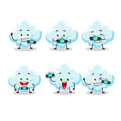 Photographer profession emoticon with cloud cartoon character