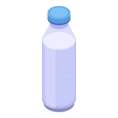 Milk bottle icon. Isometric of milk bottle vector icon for web design isolated on white background