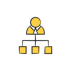 hierarchy chart icon vector illustration yellow