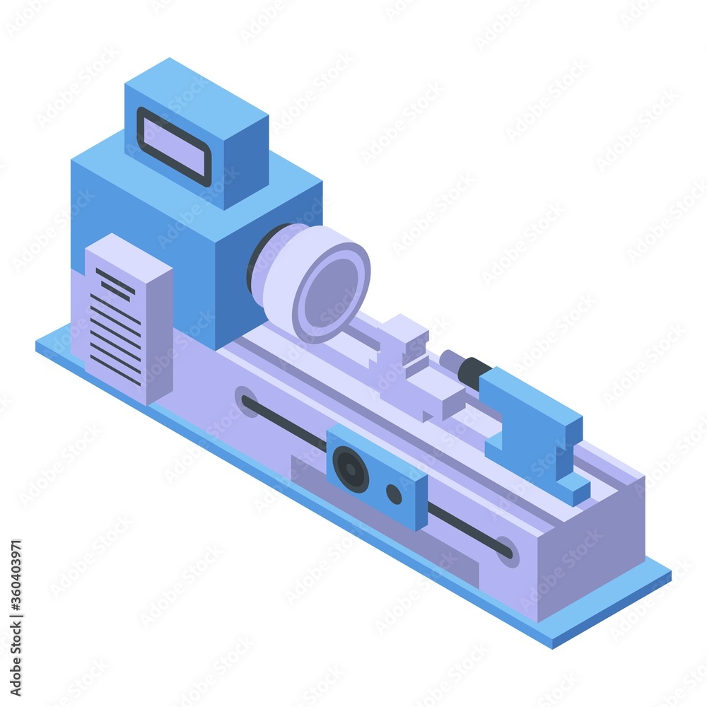 Poster lathe machine icon. isometric of lathe machine vector icon for web design isolated on white backgrou