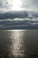 Fototapeta premium seascape with a view of the coast, horizon and clouds