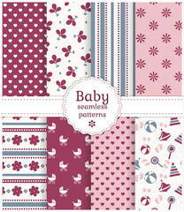 Baby seamless patterns. Vector set.