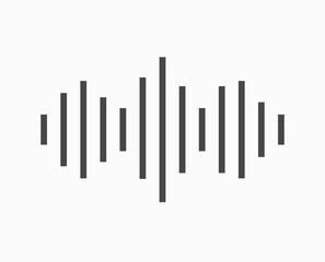 Sound wave radio signal vector voice or music recording digital frequency flat lines, concept of sonic soundwave symbol isolated