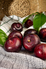 purple plum field harvest
