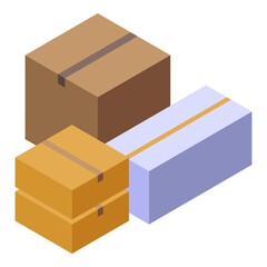 Parcel boxes icon. Isometric of parcel boxes vector icon for web design isolated on white background