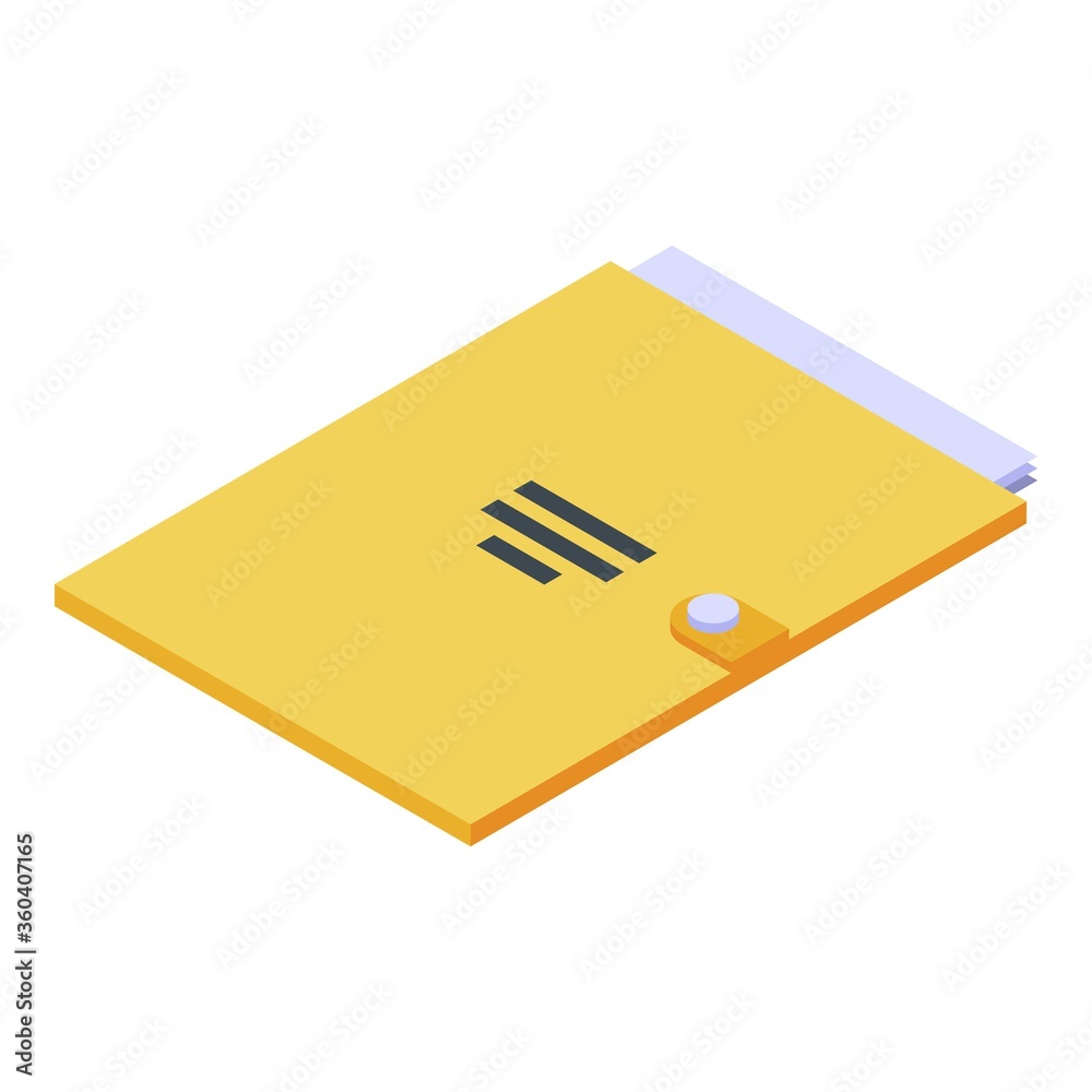 Poster manager paper folder icon. isometric of manager paper folder vector icon for web design isolated on 