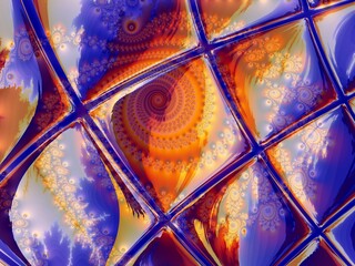fractal abstract transparent blue dome
