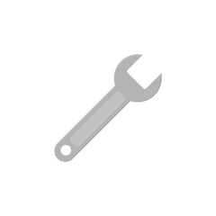 Wrench flat, spanner icon, vector illustration isolated on white background