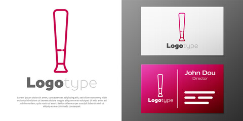 Logotype line Baseball bat icon isolated on white background. Sport equipment. Logo design template element. Vector Illustration.