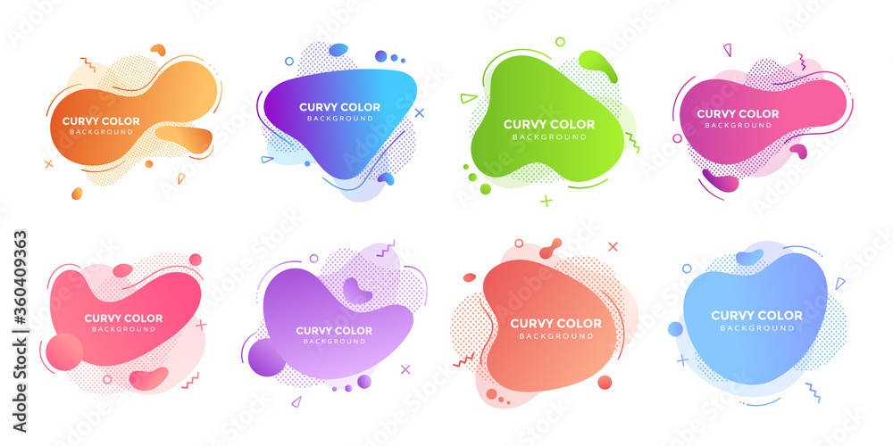 Fototapete modern liquid abstract element graphic gradient flat style design fluid vector colorful illustration