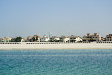Beautiful view of Dubai Palm Island houses
